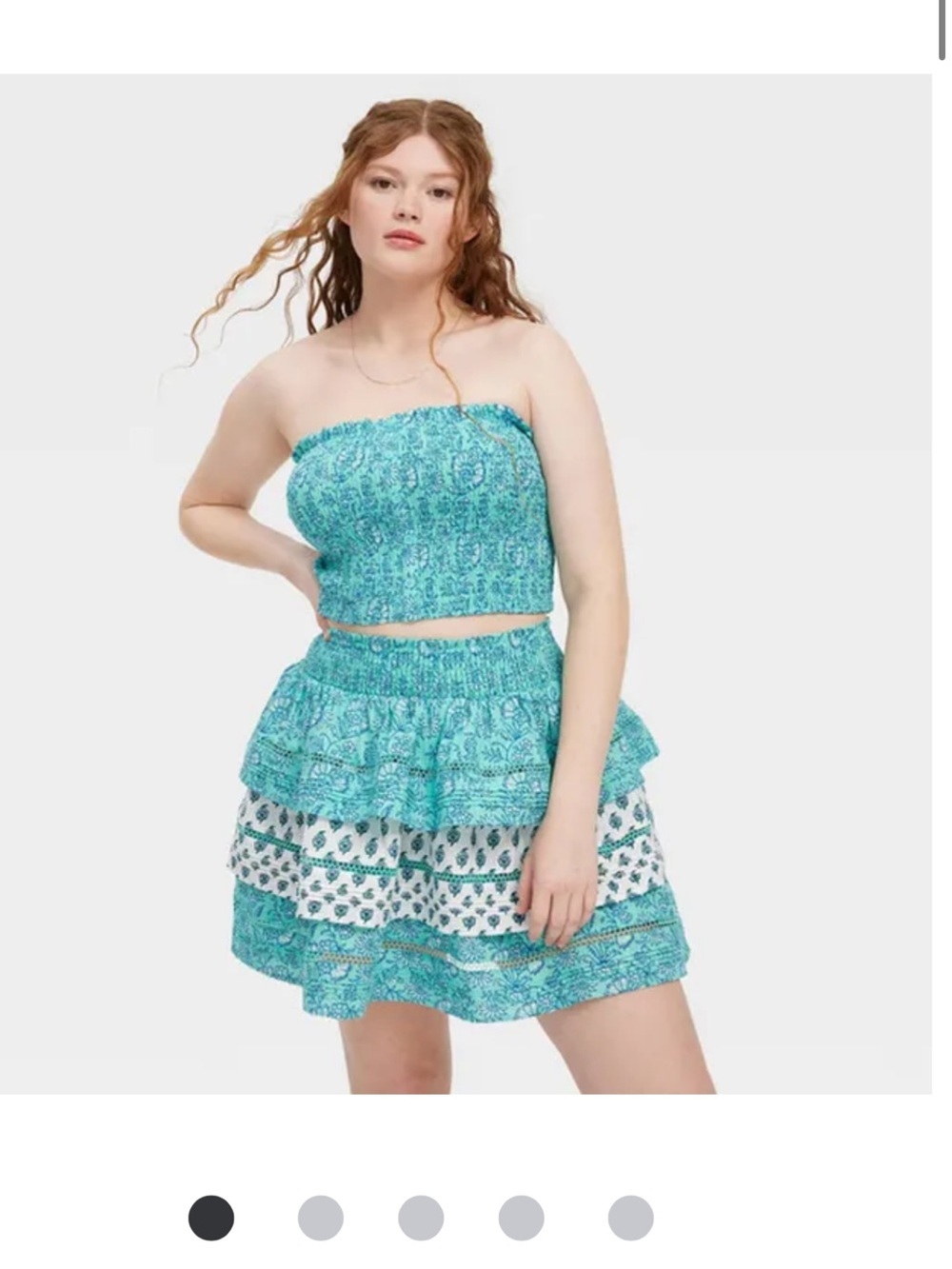 Roller Rabbit x Target Women's Garden Floral Smocked Peplum Tank Top and skirt